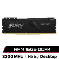  Ram PC Kingston Fury Beast Black 16GB 3200MHz DDR4 KF432C16BB1/16 