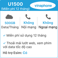  Sim 4G Vinaphone U1500 Data giới hạn max 