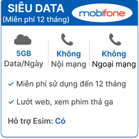  Sim 4G Mobifone siêu Data 5GB/Ngày - Miễn phí 12 tháng 