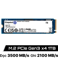  Ổ cứng SSD Kingston NV2 M.2 PCIe GEN3 x4 NVMe 1000GB SNV2S/1000G 